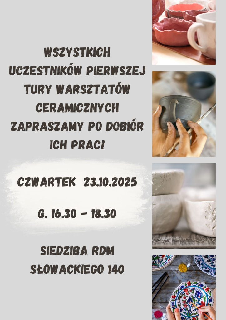 Warsztaty ceramiczne - odbiór prac